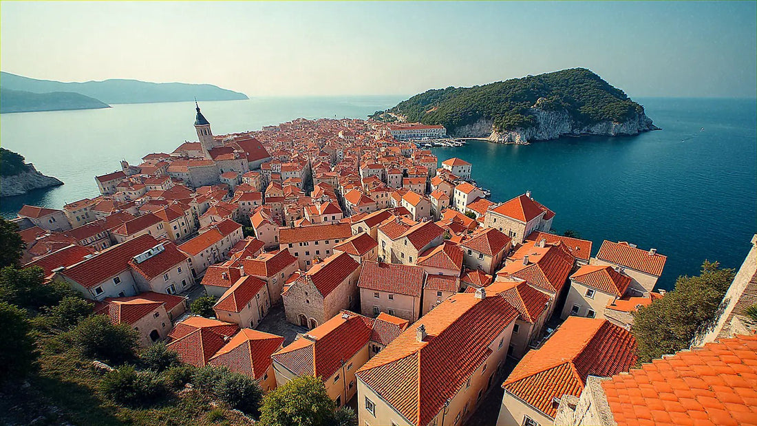 Vista aérea de los tejados rojos de Dubrovnik