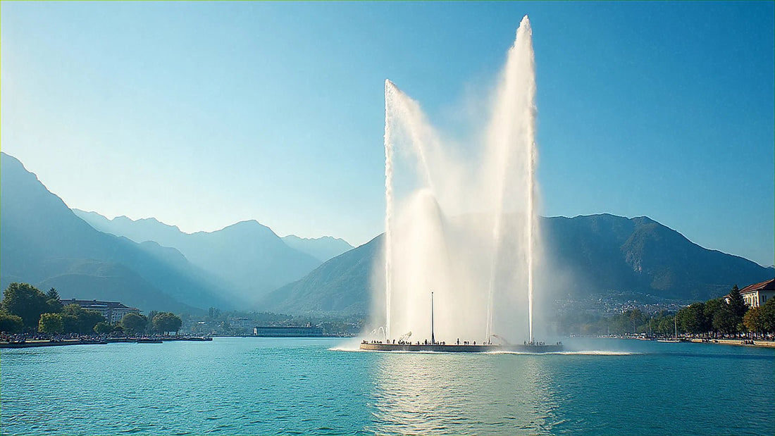 Fuente Jet d'Eau en el lago Lemán de Ginebra