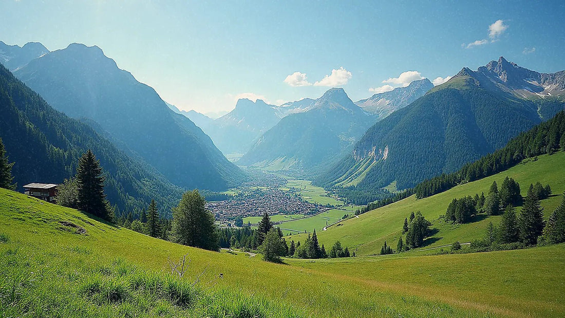 Valle del Rin en Liechtenstein con montañas alpinas