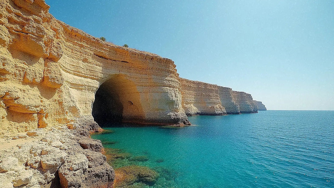 Acantilados de piedra caliza en la costa mediterránea