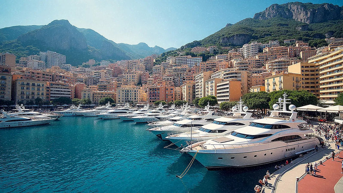 Puerto de Mónaco con yates y edificios de lujo