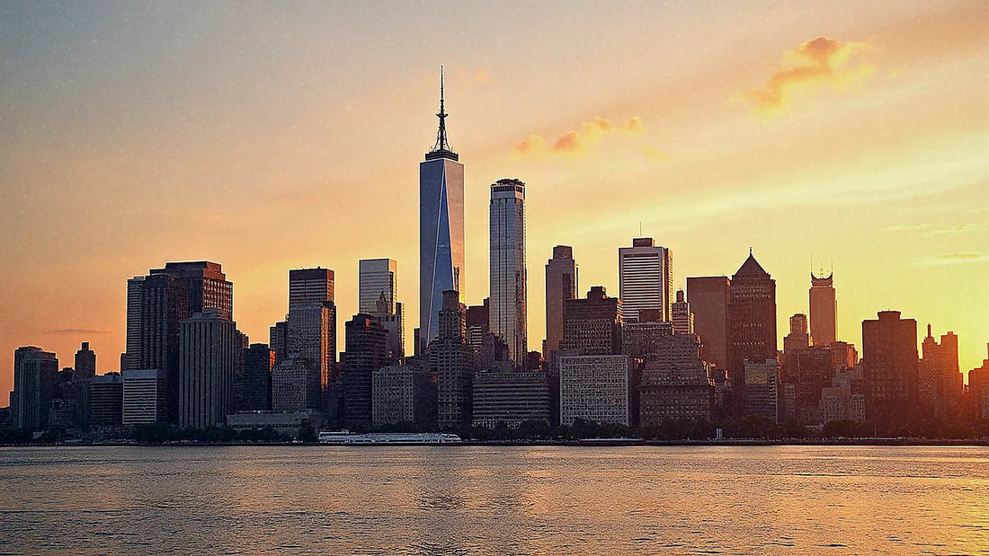 Horizonte de Nueva York al atardecer
