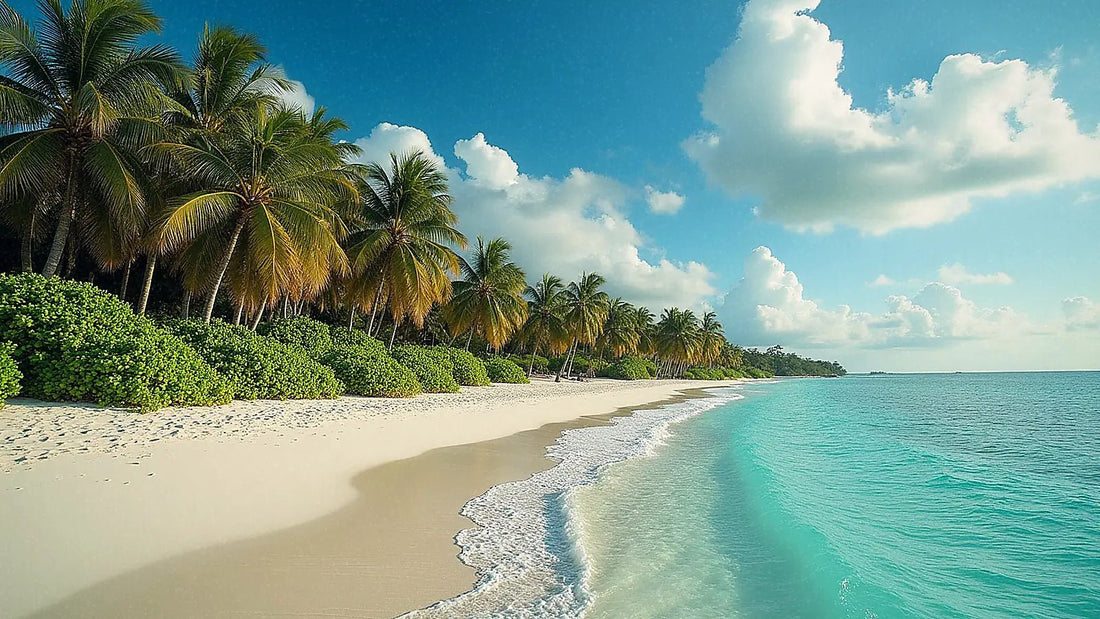 Playa caribeña de arena blanca en Honduras