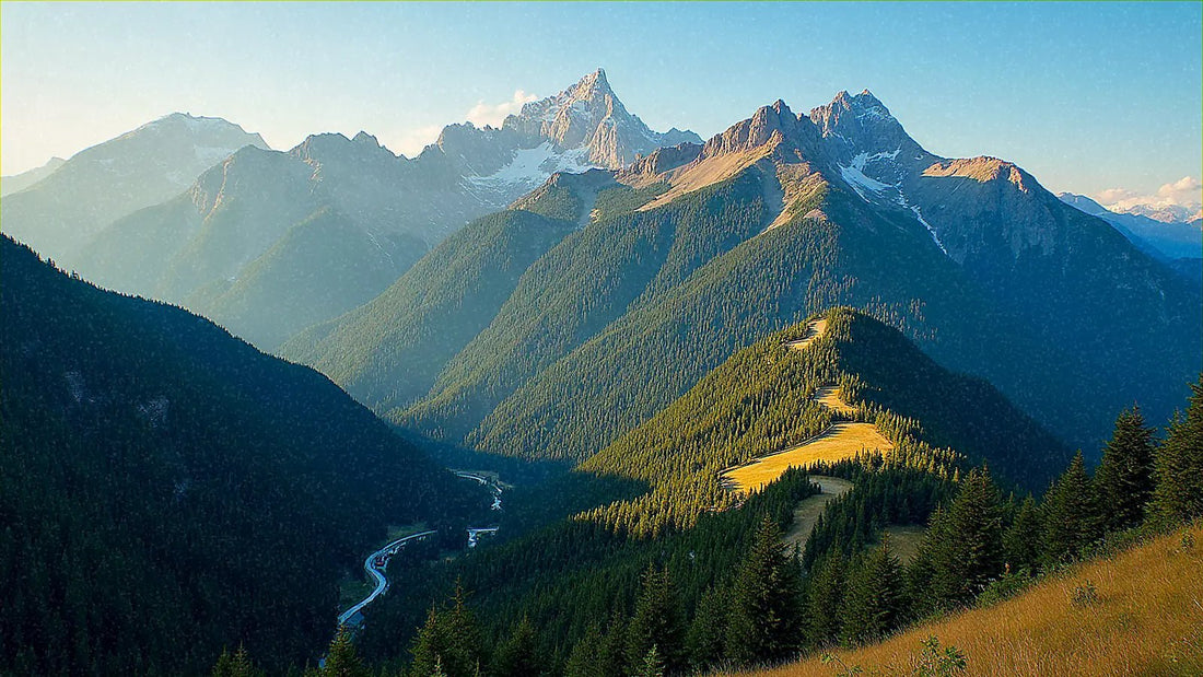 Paisaje de montañas en los Cárpatos rumanos
