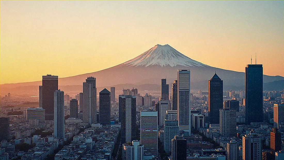 Vista del horizonte de Tokio con el Monte Fuji al fondo