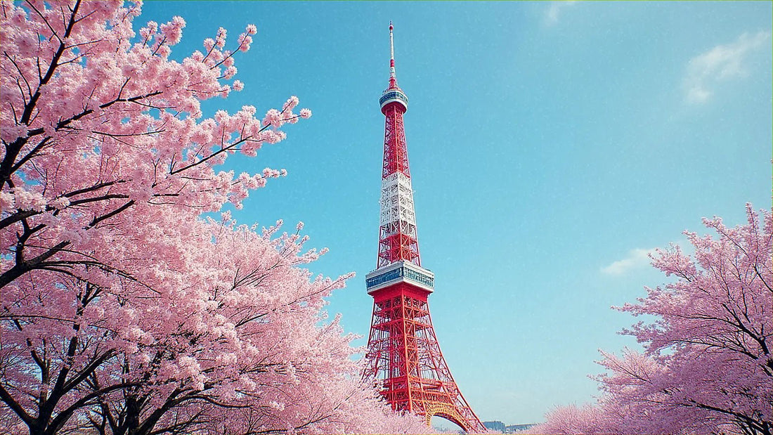 Torre de Tokio entre cerezos en flor