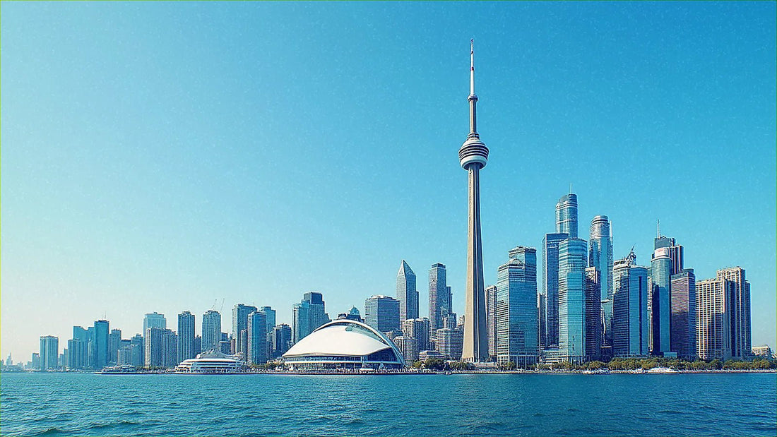 Torre CN y horizonte de Toronto desde el lago Ontario