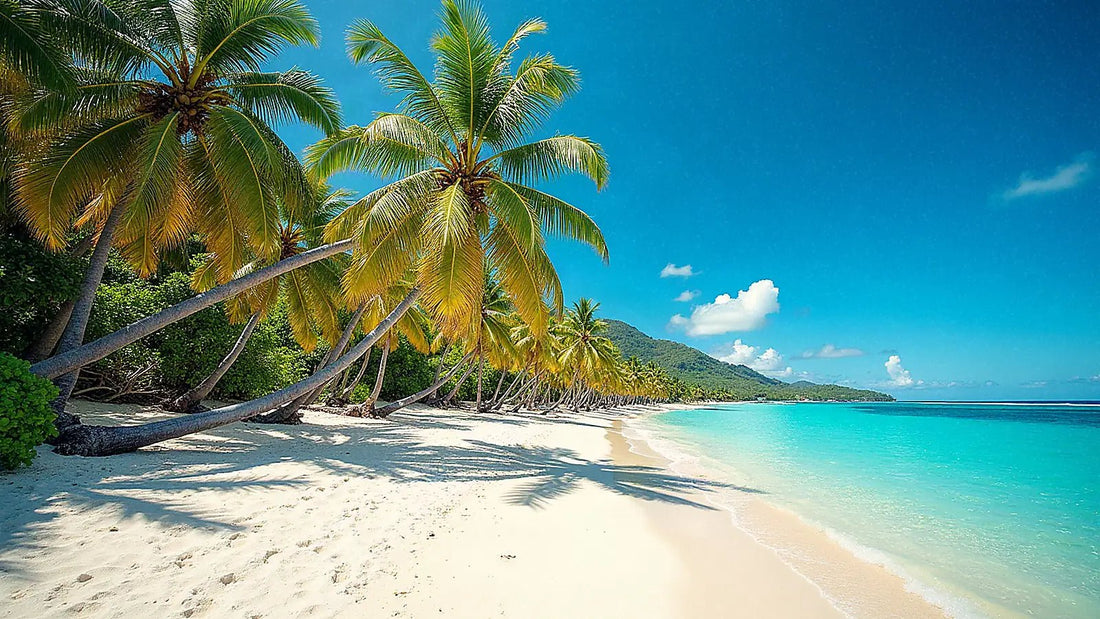 Playa tropical de Fiyi con agua turquesa cristalina