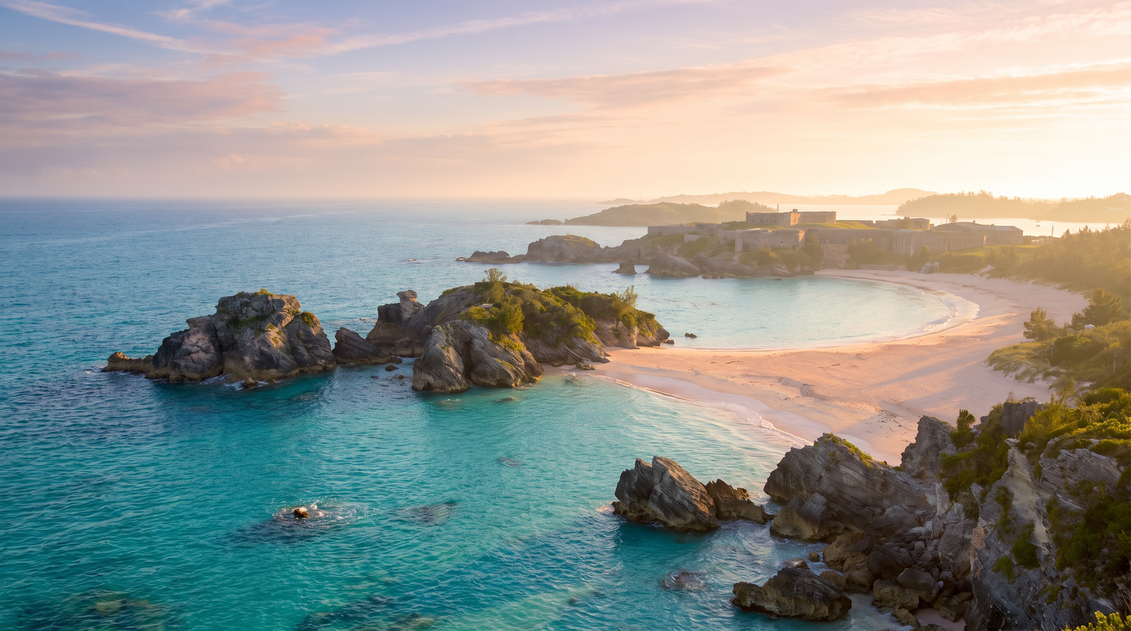 Paisaje de Bermudas con cobertura 4G/5G de la eSIM de PuraSIM