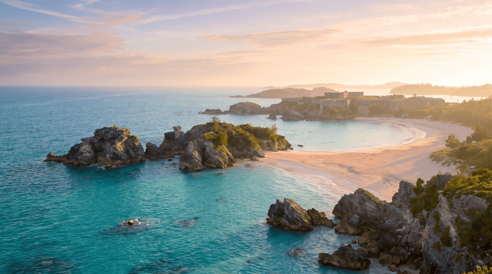 Paisaje de Bermudas con cobertura 4G/5G de la eSIM de PuraSIM