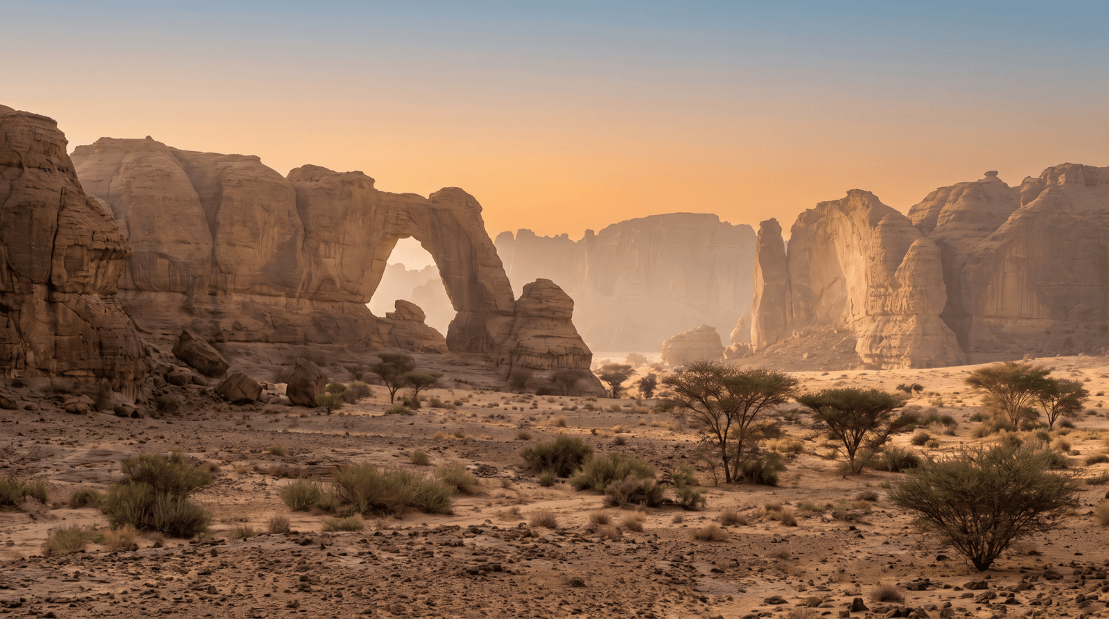 Paisaje de Chad con cobertura 4G/5G de la eSIM de PuraSIM