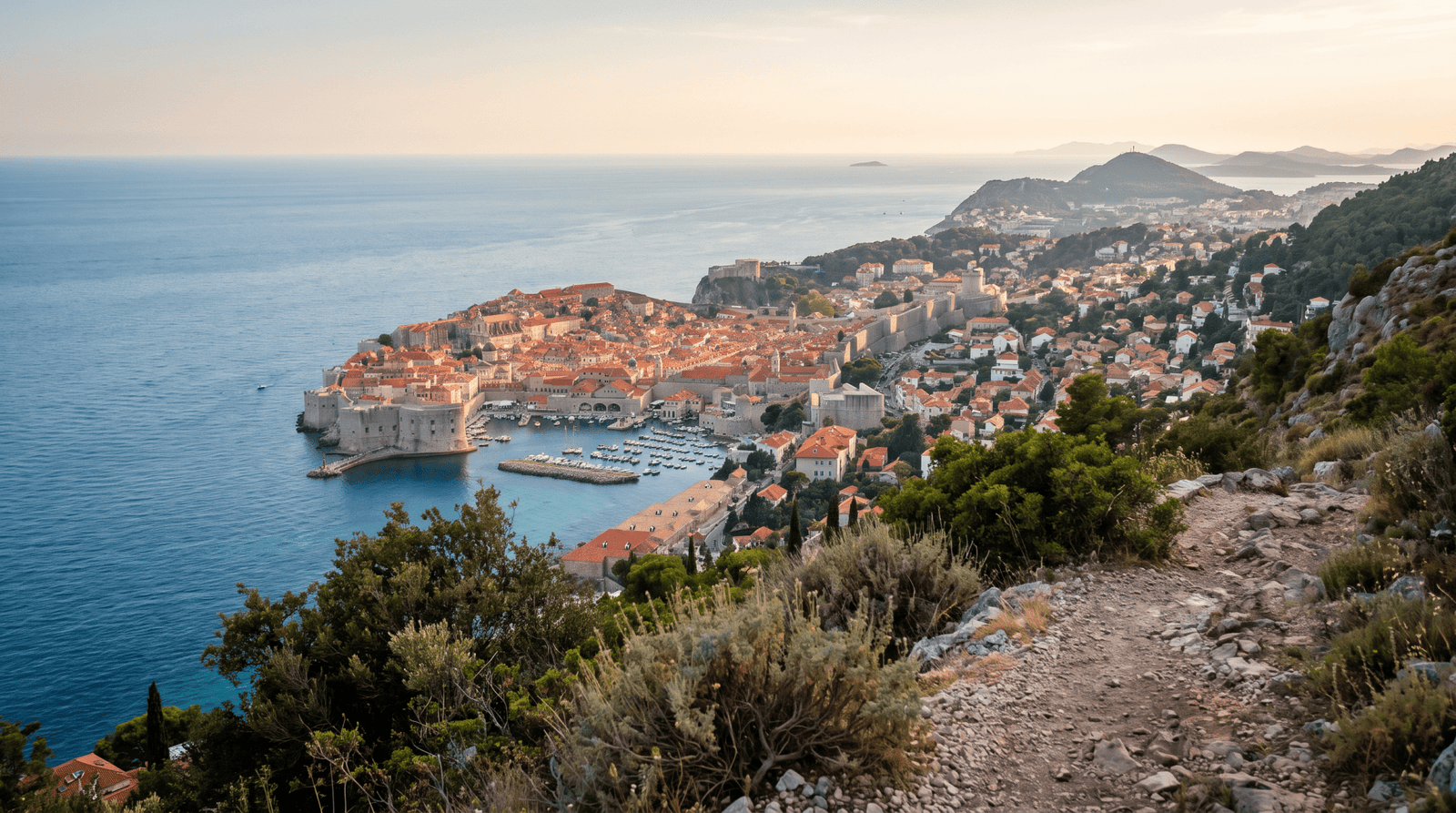 Paisaje de Croacia con cobertura 4G/5G de la eSIM de PuraSIM