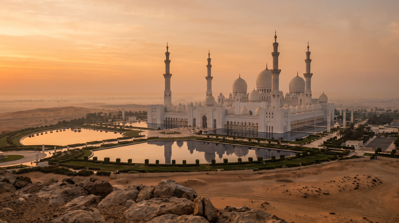 Paisaje de Emiratos Árabes Unidos con cobertura 4G/5G de la eSIM de PuraSIM