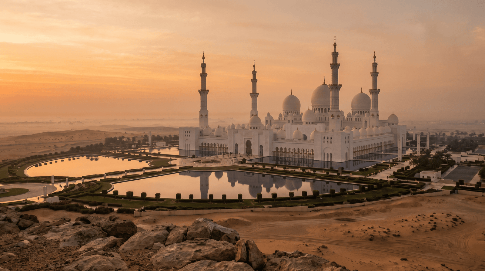 Paisaje de Emiratos Árabes Unidos con cobertura 4G/5G de la eSIM de PuraSIM