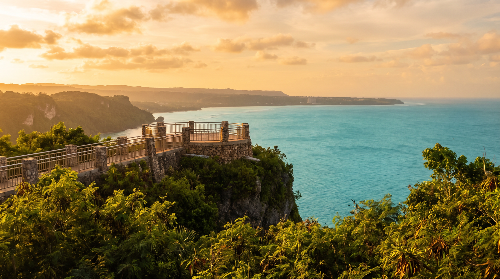 Paisaje de Guam con cobertura 4G/5G de la eSIM de PuraSIM