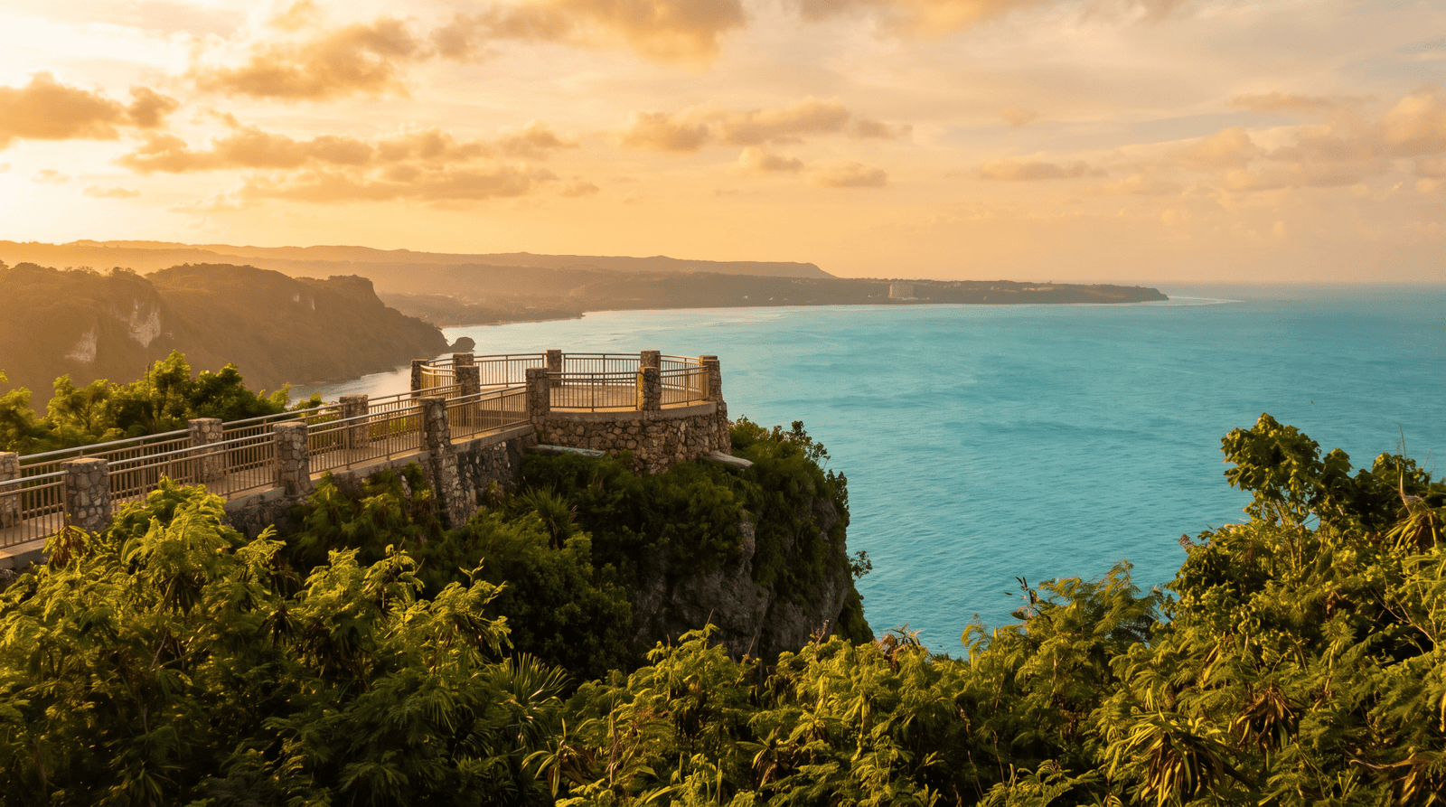 Paisaje de Guam con cobertura 4G/5G de la eSIM de PuraSIM