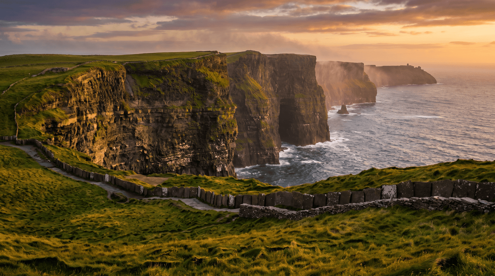 Paisaje de Irlanda con cobertura 4G/5G de la eSIM de PuraSIM