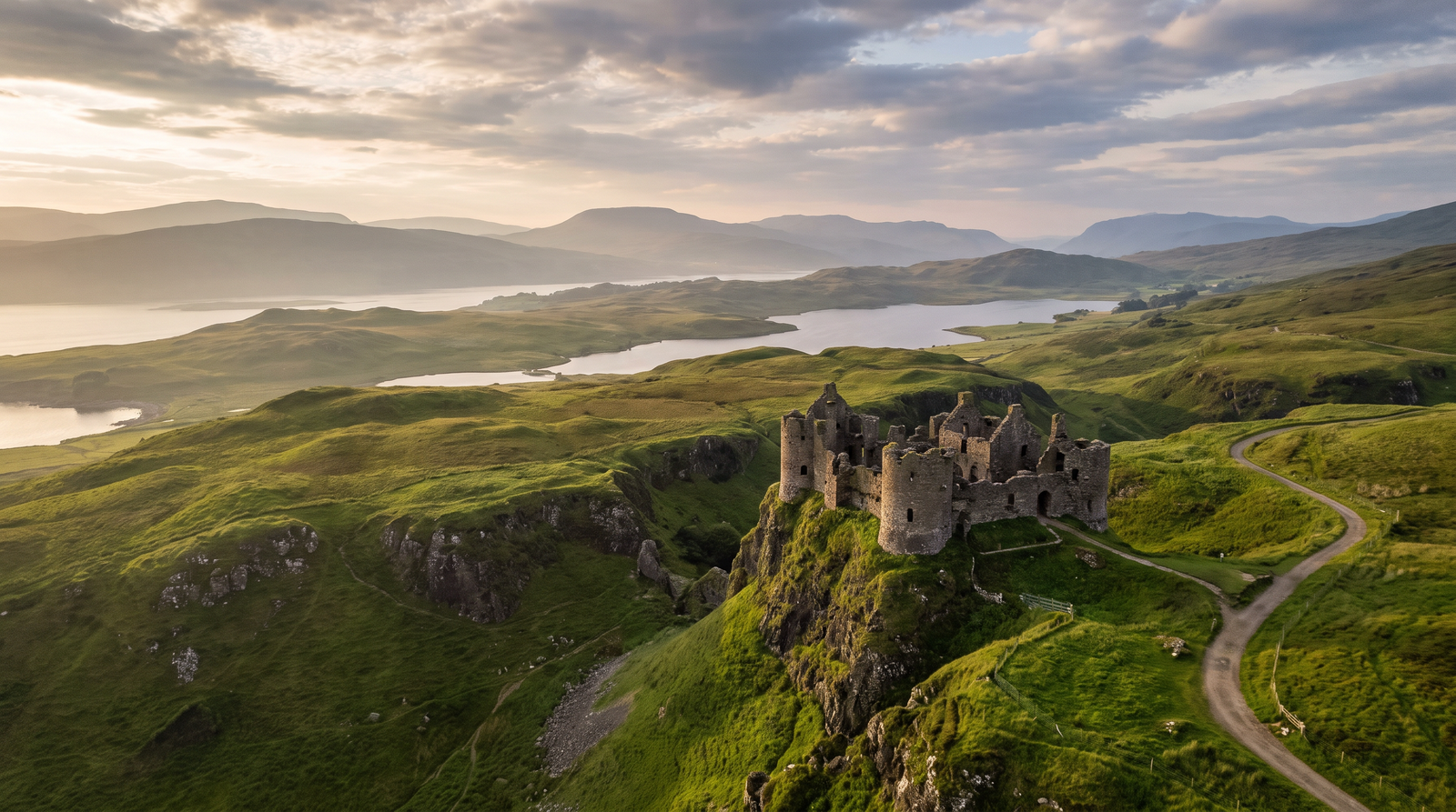Paisaje de Irlanda y Reino Unido con cobertura 4G/5G de la eSIM de PuraSIM