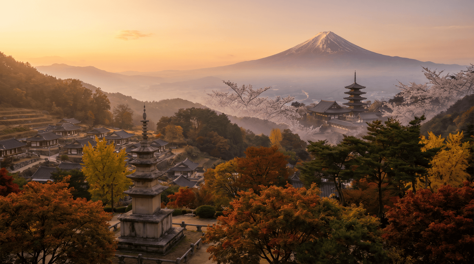 Paisaje de Japón y Corea del Sur con cobertura 4G/5G de la eSIM de PuraSIM