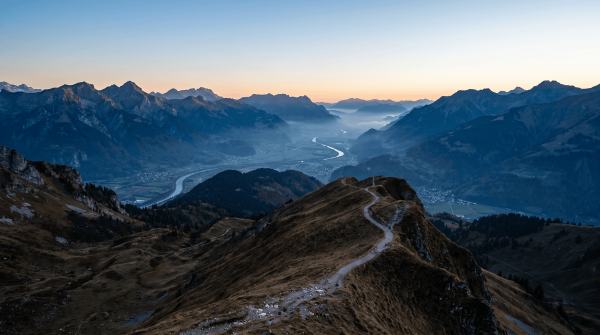 Coucher de soleil – Liechtenstein – connecté en données mobiles, sans itinérance
