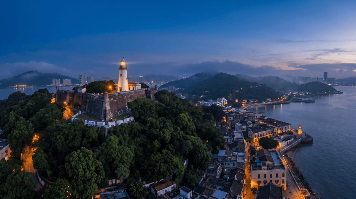 Sonnenuntergang in Macau – verbunden über mobile Daten ohne Roaming