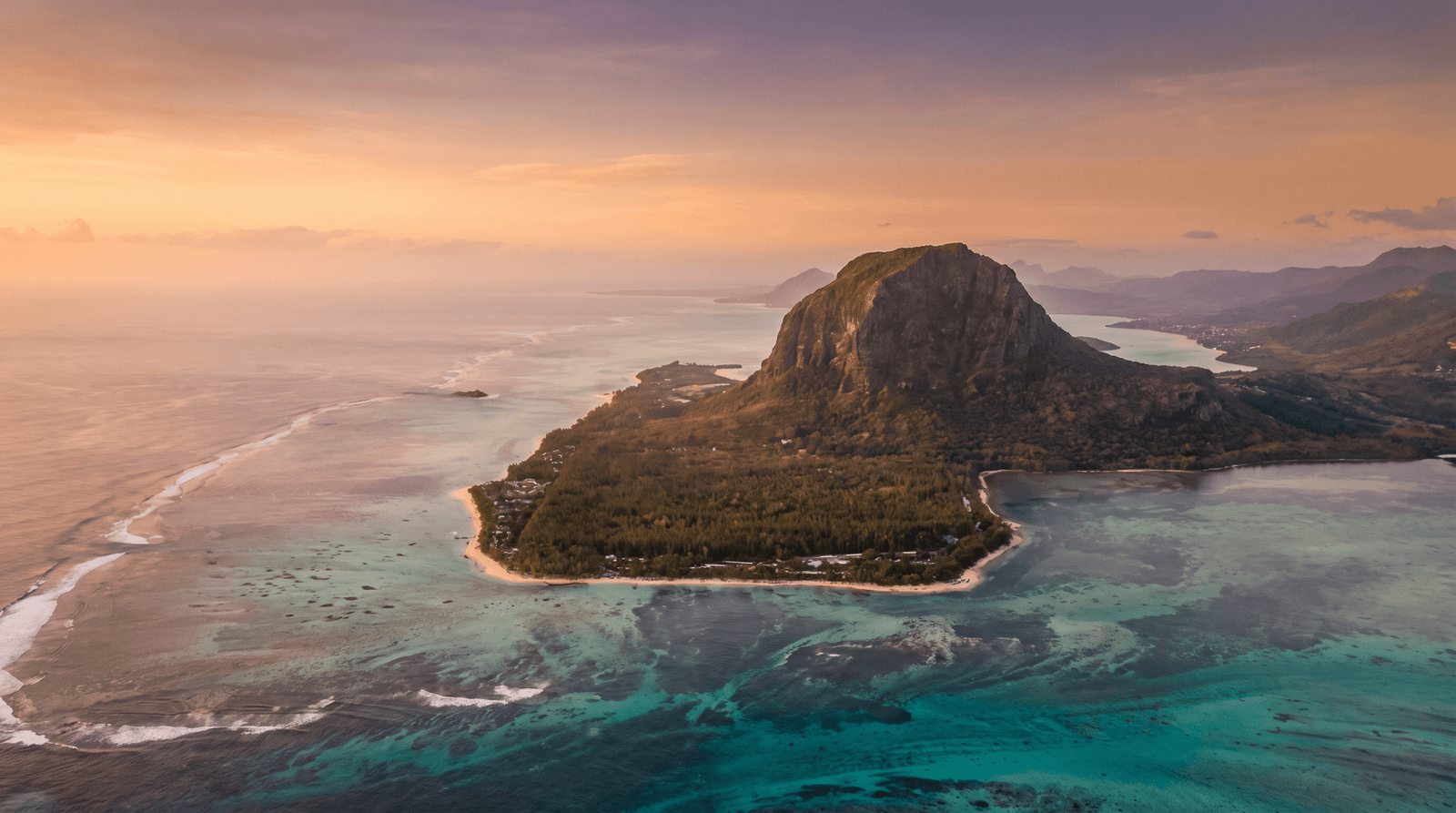 Paisaje de Mauricio con cobertura 4G/5G de la eSIM de PuraSIM