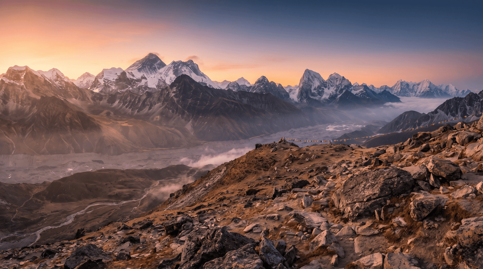 Paisaje de Nepal con cobertura 4G/5G de la eSIM de PuraSIM