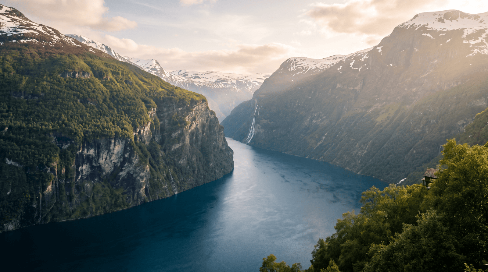 Paisaje de Noruega con cobertura 4G/5G de la eSIM de PuraSIM