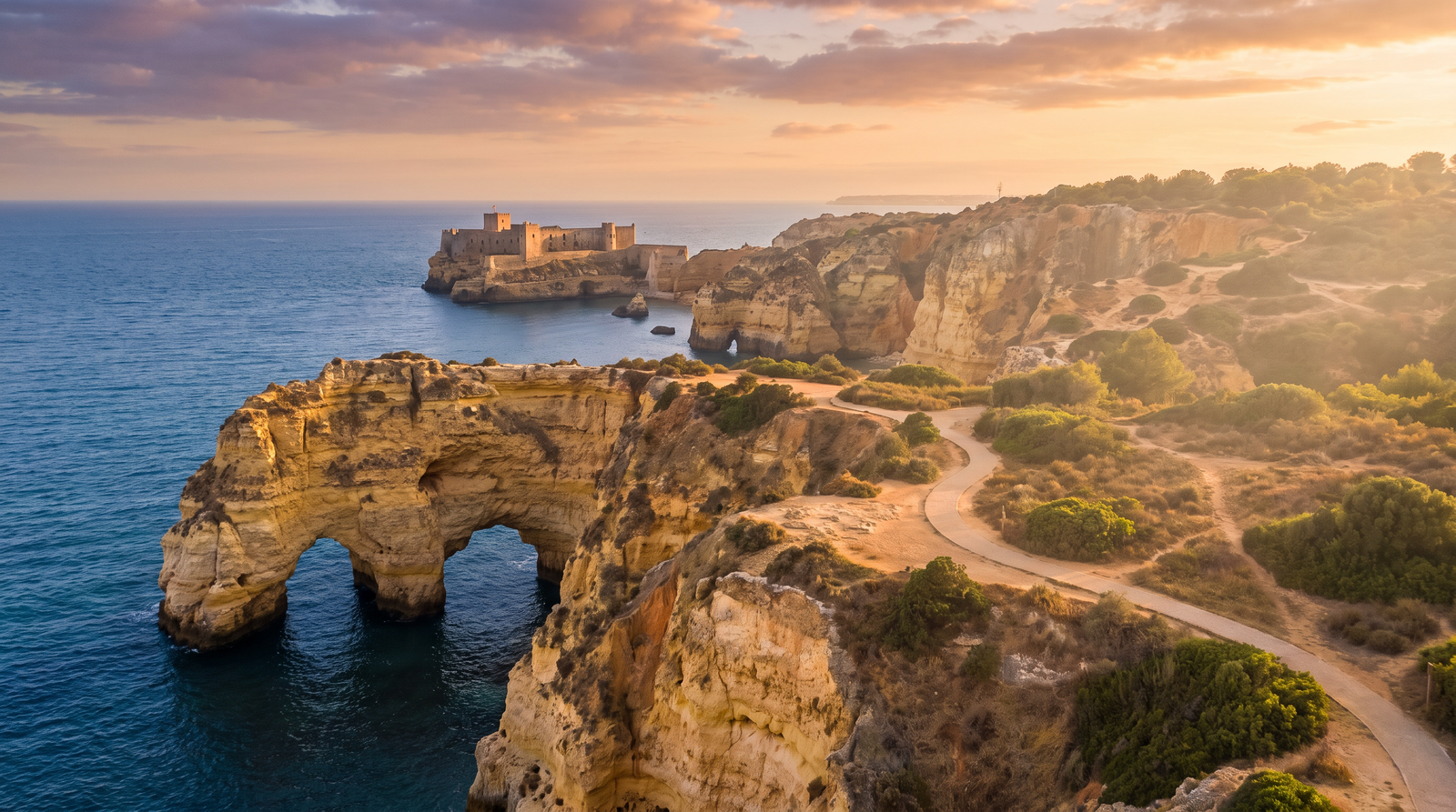 Paisaje de Portugal con cobertura 4G/5G de la eSIM de PuraSIM