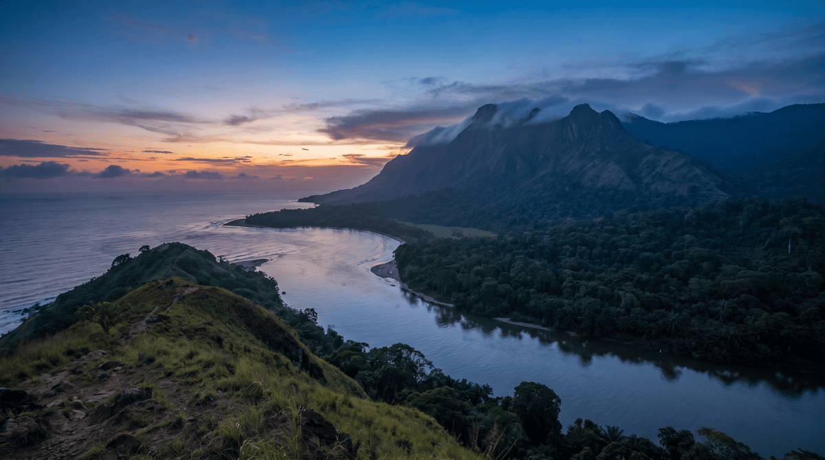 Sunset in Dem. Rep. of Congo, connected with mobile data and no roaming