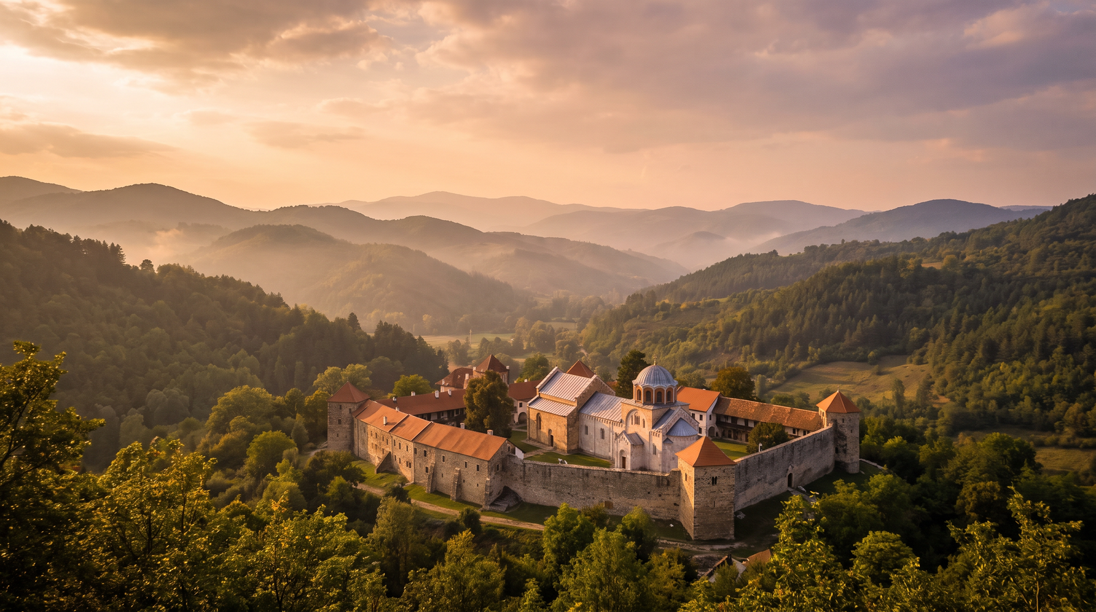 Paisaje de Serbia con cobertura 4G/5G de la eSIM de PuraSIM
