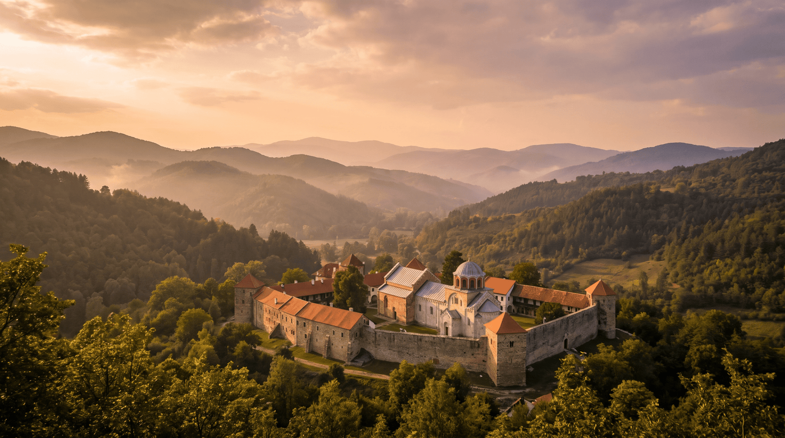 Paisaje de Serbia con cobertura 4G/5G de la eSIM de PuraSIM