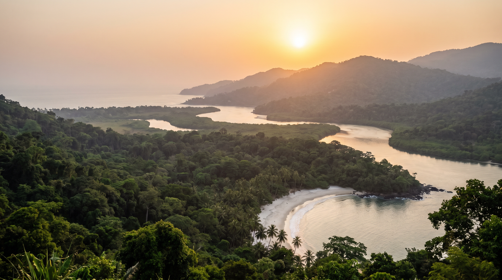 Paisaje de Sierra Leona con cobertura 4G/5G de la eSIM de PuraSIM