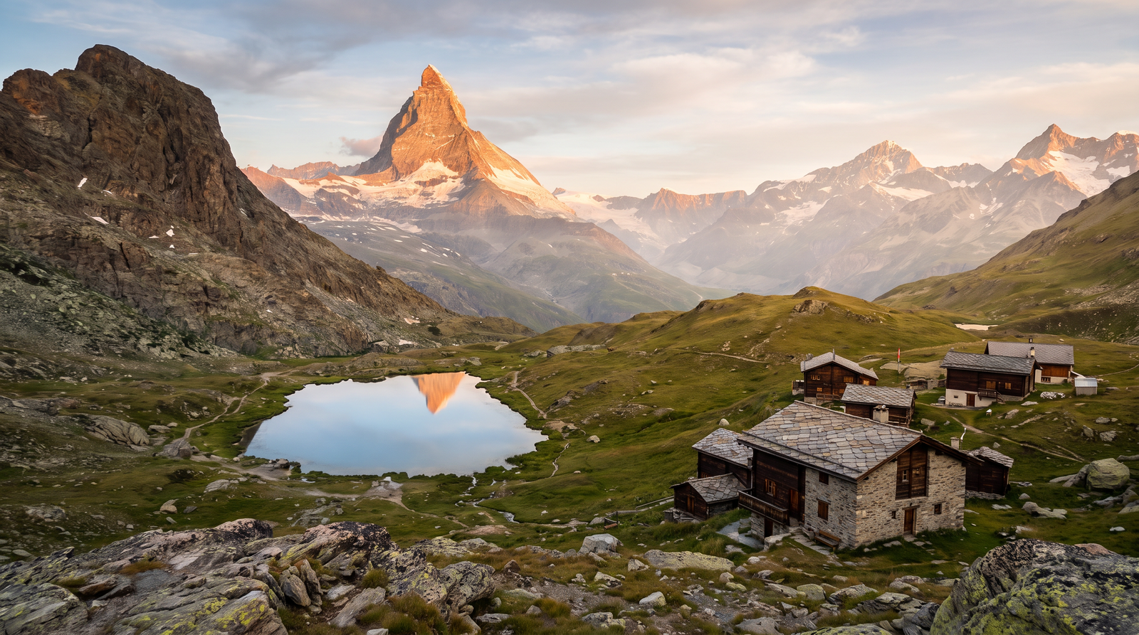 Paisaje de Suiza con cobertura 4G/5G de la eSIM de PuraSIM