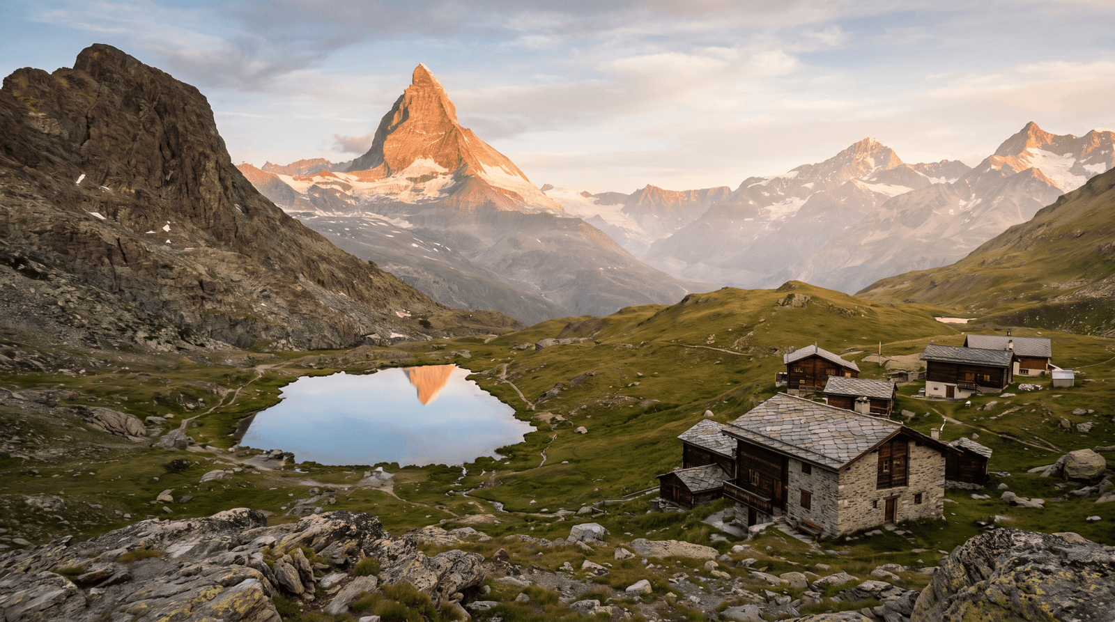 Paisaje de Suiza con cobertura 4G/5G de la eSIM de PuraSIM