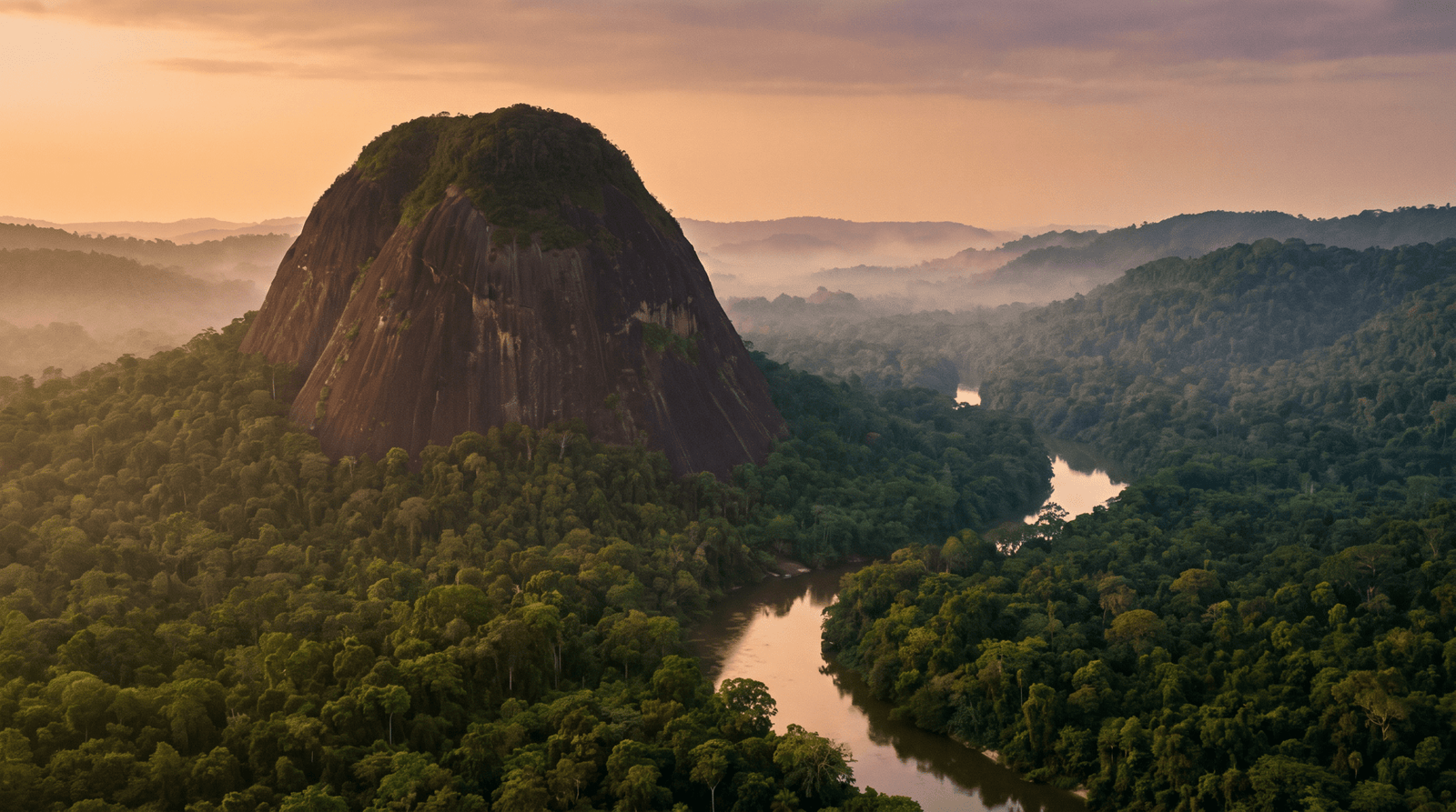 Paisaje de Surinam con cobertura 4G/5G de la eSIM de PuraSIM