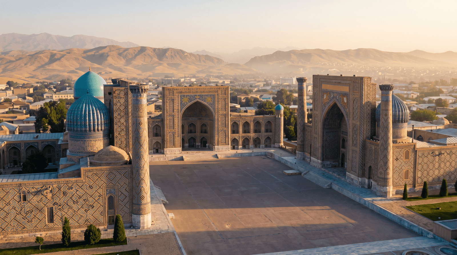 Paisaje de Uzbekistán con cobertura 4G/5G de la eSIM de PuraSIM