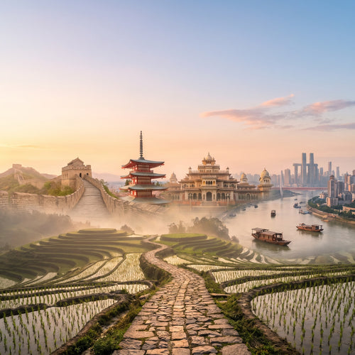 Vista de Asia 20 Países para viajeros con eSIM de datos