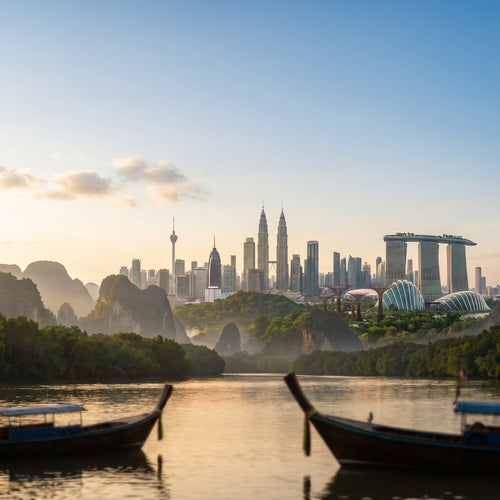 Vista de Singapur, Malasia y Tailandia para viajeros con eSIM de datos
