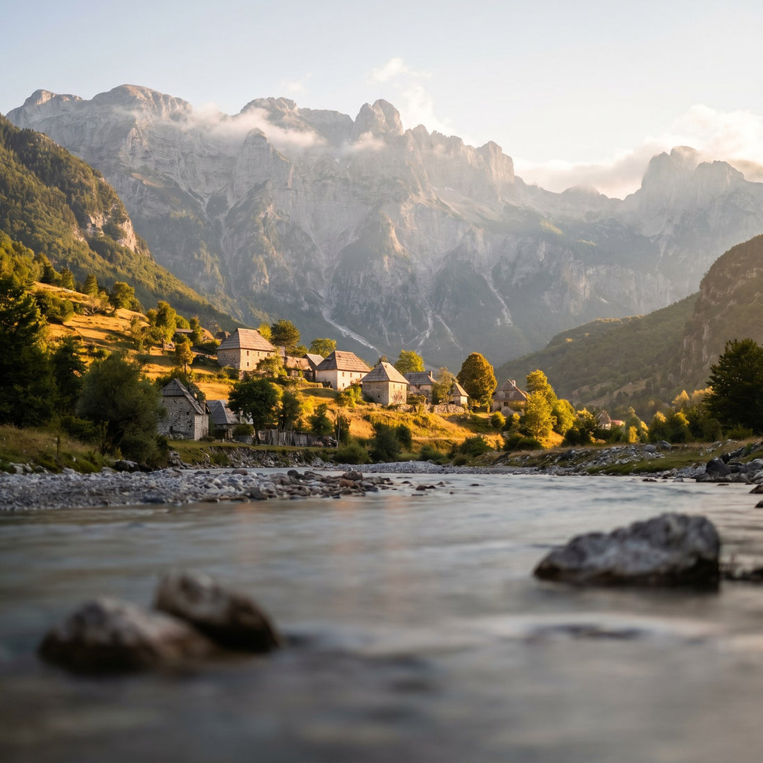 Atardecer en Albania, conectado con datos móviles sin roaming