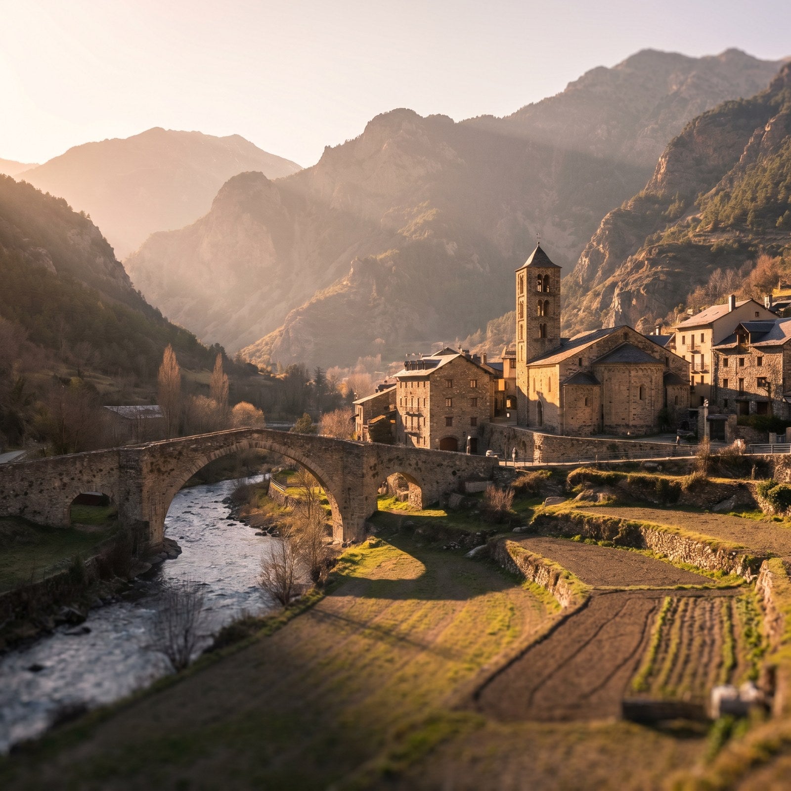 Atardecer en Andorra, conectado con datos móviles sin roaming