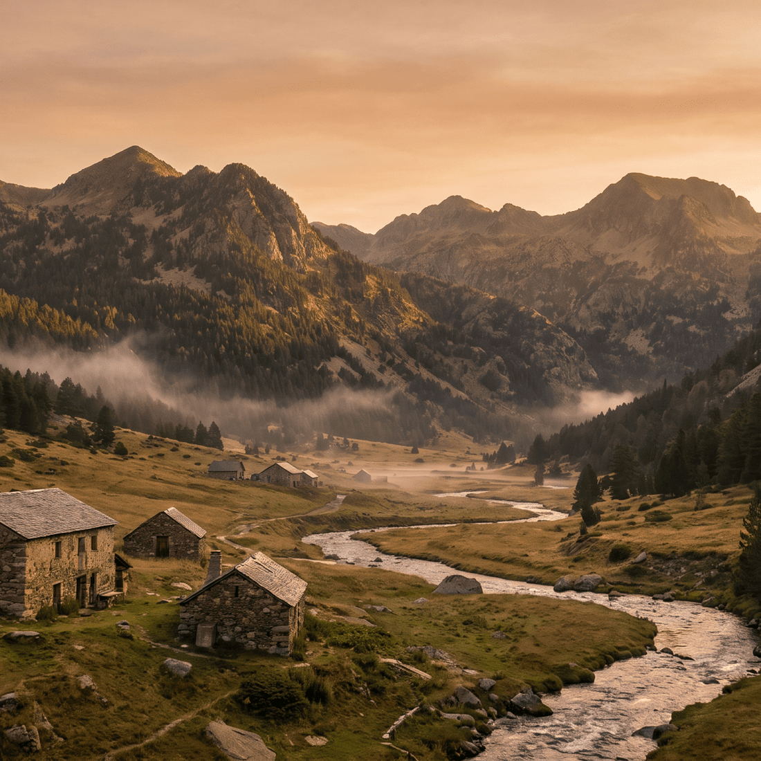Paisaje de Andorra con cobertura 4G/5G de la eSIM de PuraSIM
