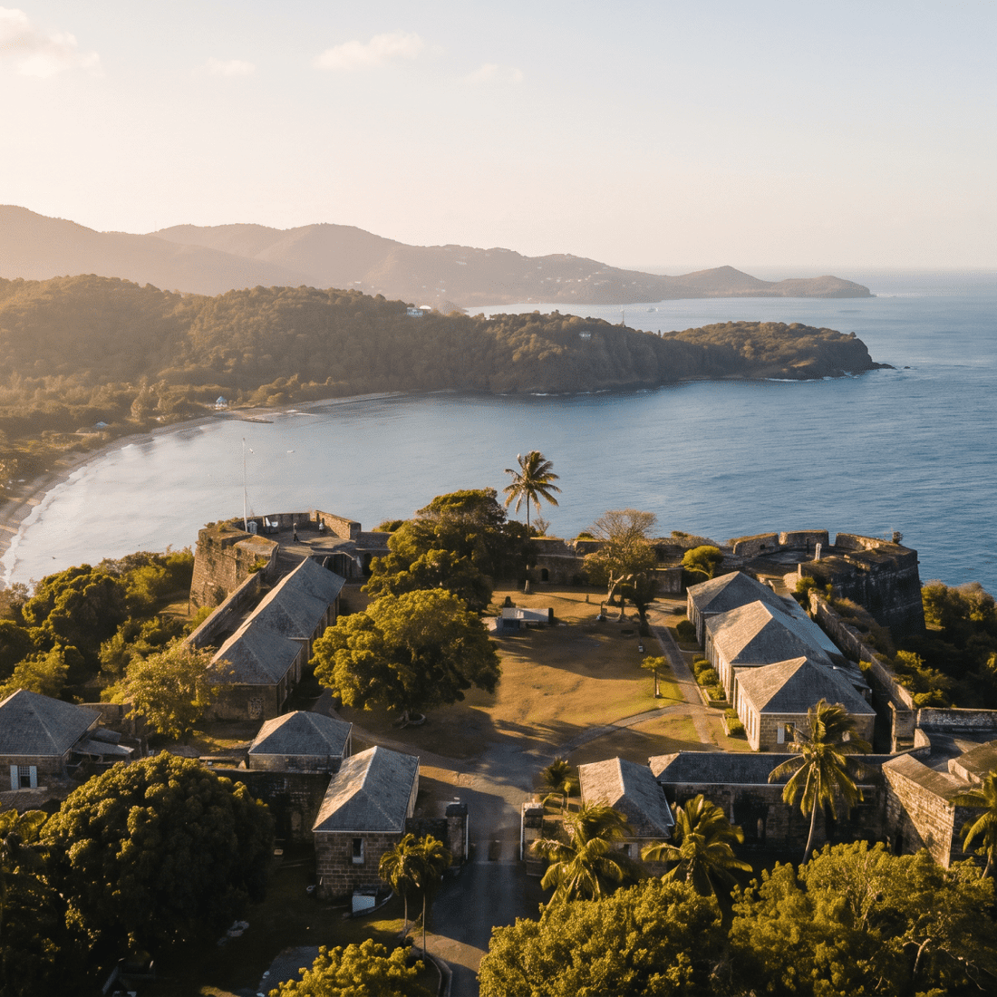 Paisaje de Antigua y Barbuda con cobertura 4G/5G de la eSIM de PuraSIM