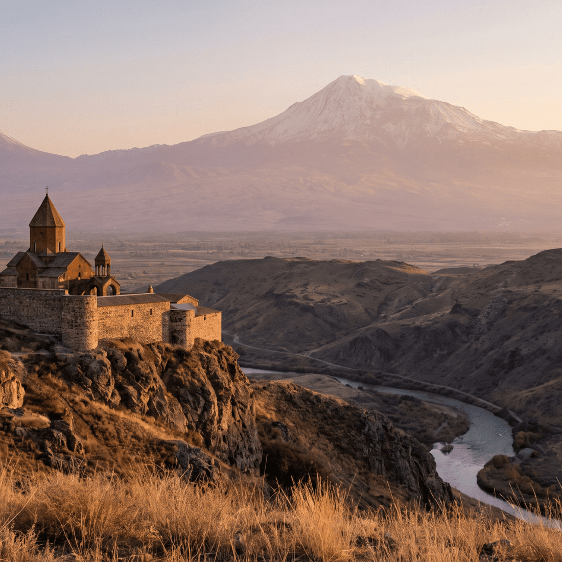 Paisaje de Armenia con cobertura 4G/5G de la eSIM de PuraSIM