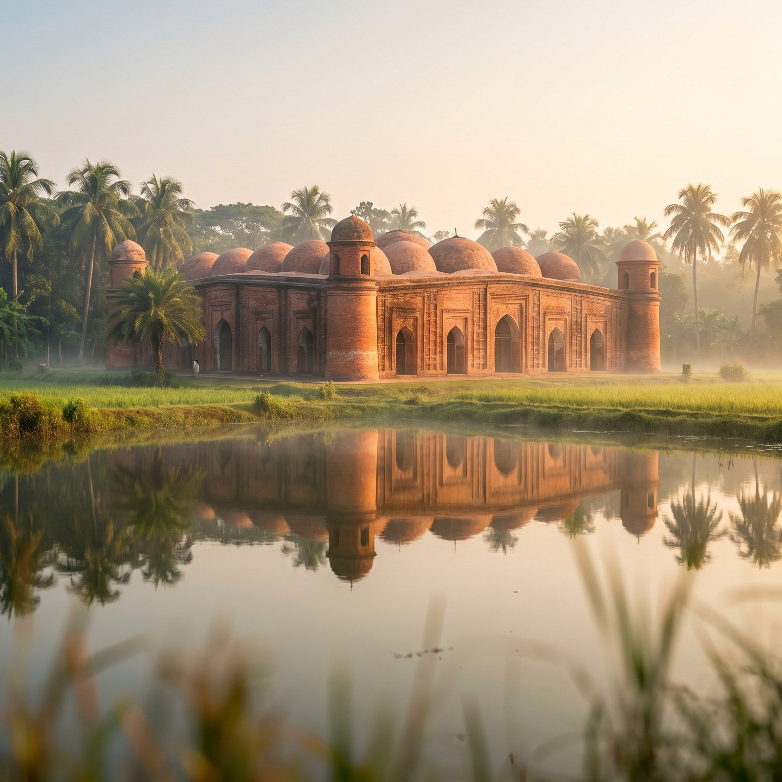Atardecer en Bangladés, conectado con datos móviles sin roaming