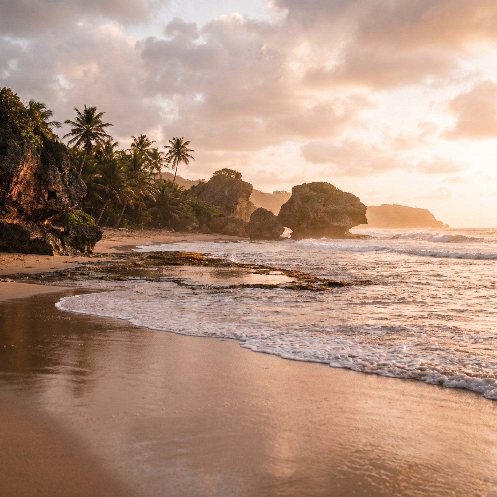 Atardecer en Barbados, conectado con datos móviles sin roaming