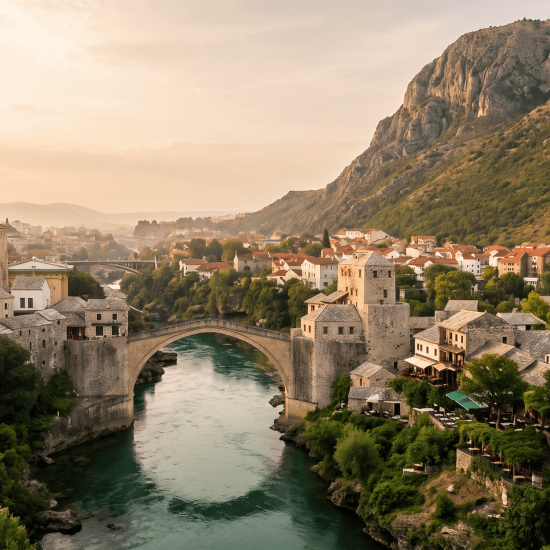 Paisaje de Bosnia y Herzegovina con cobertura 4G/5G de la eSIM de PuraSIM