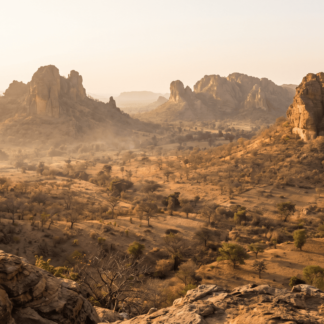 Paisaje de Burkina Faso con cobertura 4G/5G de la eSIM de PuraSIM