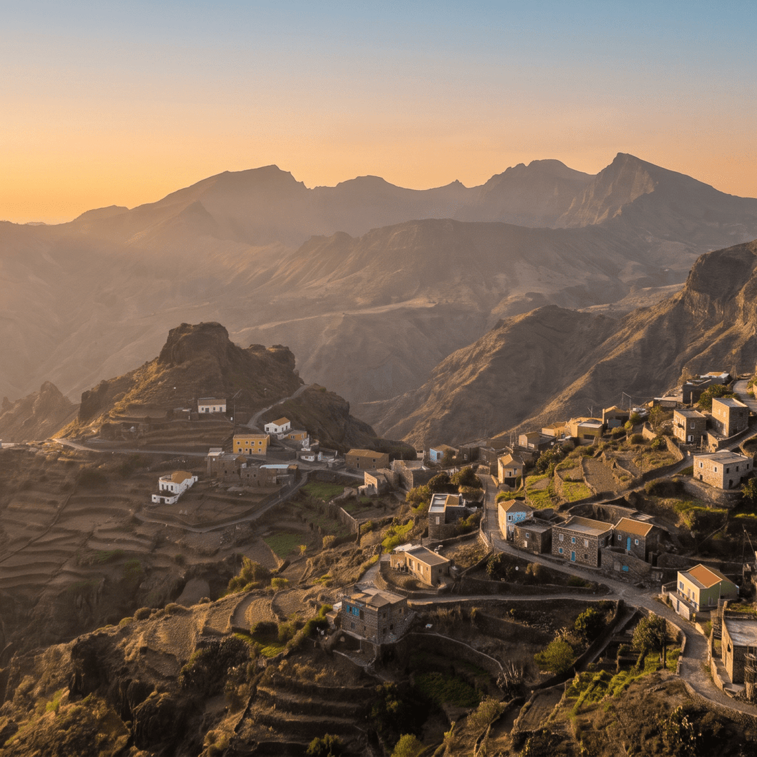 Paisaje de Cabo Verde con cobertura 4G/5G de la eSIM de PuraSIM