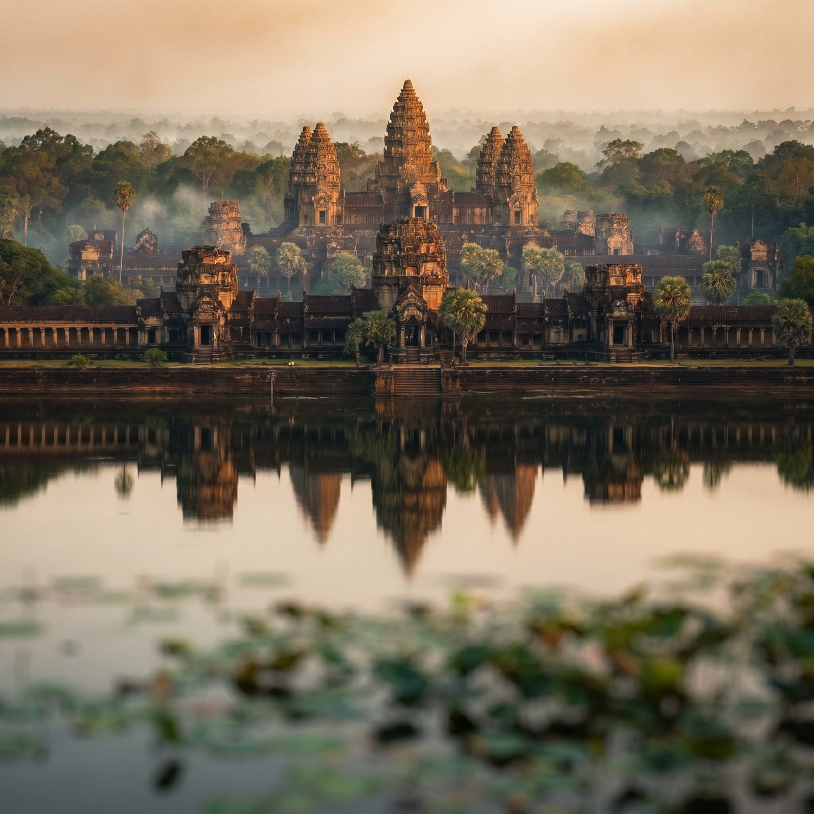 Atardecer en Camboya, conectado con datos móviles sin roaming
